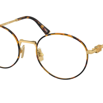 Miu Miu MU52XV Round Eyeglasses  14U1O1-Havana Honey/gold 52-140-20 - Color Map Tortoise