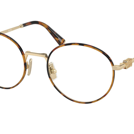 Miu Miu MU52XV Round Eyeglasses  15U1O1- 52-140-20 - Color Map Brown