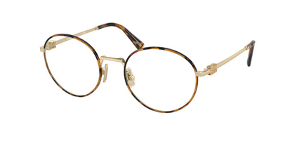 Miu Miu MU52XV Round Eyeglasses  15U1O1- 52-140-20 - Color Map Brown
