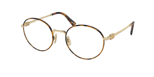 Miu Miu MU52XV Round Eyeglasses  15U1O1- 52-140-20 - Color Map Brown