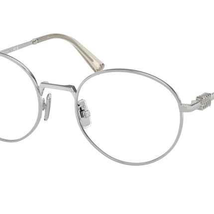 Miu Miu MU52XV Round Eyeglasses  1BC1O1-Silver 52-140-20 - Color Map Silver