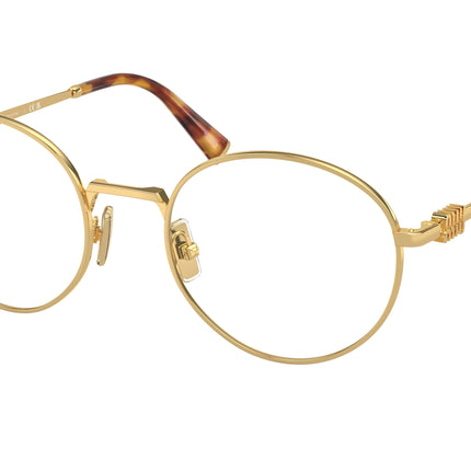 Miu Miu MU52XV Round Eyeglasses  5AK1O1-Gold 52-140-20 - Color Map Gold