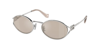 Miu Miu MU52YS Oval Sunglasses  1BC10F-Silver 54-125-21 - Color Map Silver