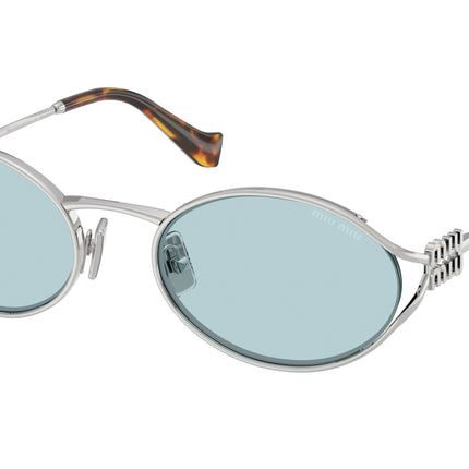 Miu Miu MU52YS Oval Sunglasses  1BC20R-Silver 54-125-21 - Color Map Silver