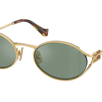 Miu Miu MU52YS Oval Sunglasses  5AK04M-Gold 54-125-21 - Color Map Gold
