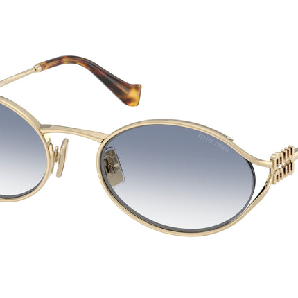 Miu Miu MU52YS Oval Sunglasses  ZVN80O-Pale Gold 54-125-21 - Color Map Gold