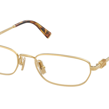 Miu Miu MU52ZV Irregular Eyeglasses  5AK1O1-Gold 53-140-19 - Color Map Gold