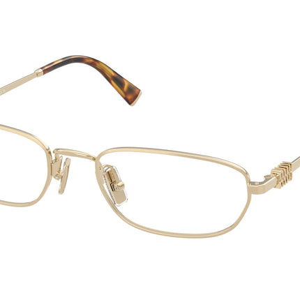 Miu Miu MU52ZV Irregular Eyeglasses  ZVN1O1-Pale Gold 53-140-19 - Color Map Gold