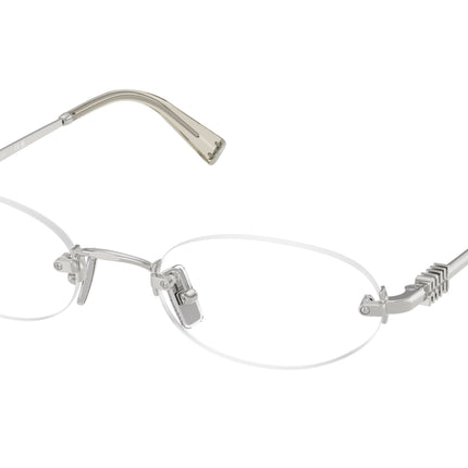 Miu Miu MU53WV Oval Eyeglasses  1BC1O1-Silver 53-140-20 - Color Map Silver