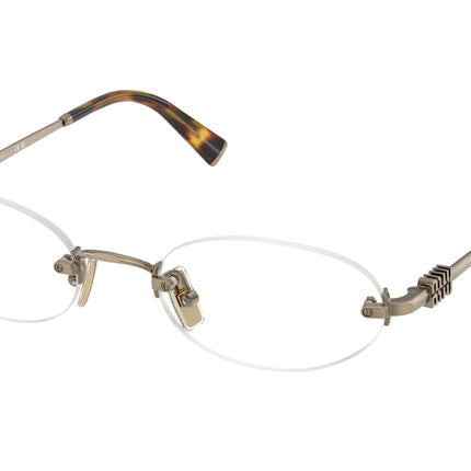 Miu Miu MU53WV Oval Eyeglasses  26C1O1-Old Gold 53-140-20 - Color Map Gold