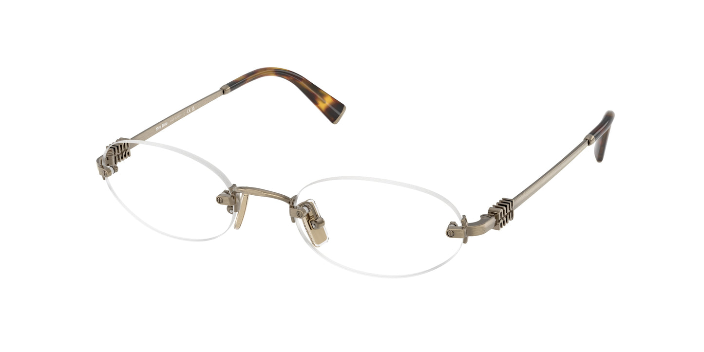 Miu Miu MU53WV Oval Eyeglasses  26C1O1-Old Gold 53-140-20 - Color Map Gold