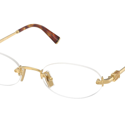 Miu Miu MU53WV Oval Eyeglasses  5AK1O1-Gold 53-140-20 - Color Map Gold