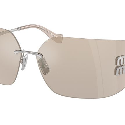 Miu Miu MU54YS Irregular Sunglasses  1BC10F-Silver 80-110-14 - Color Map Silver