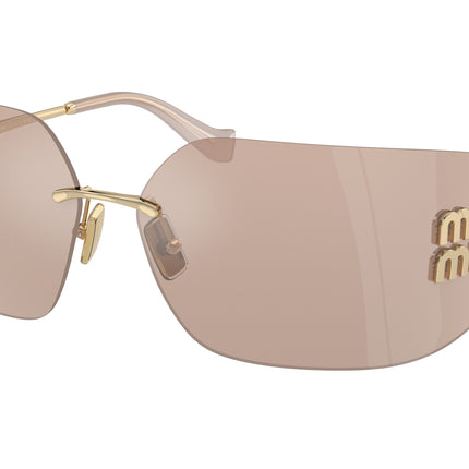 Miu Miu MU54YS Irregular Sunglasses  ZVN20F-Pale Gold 80-110-14 - Color Map Gold