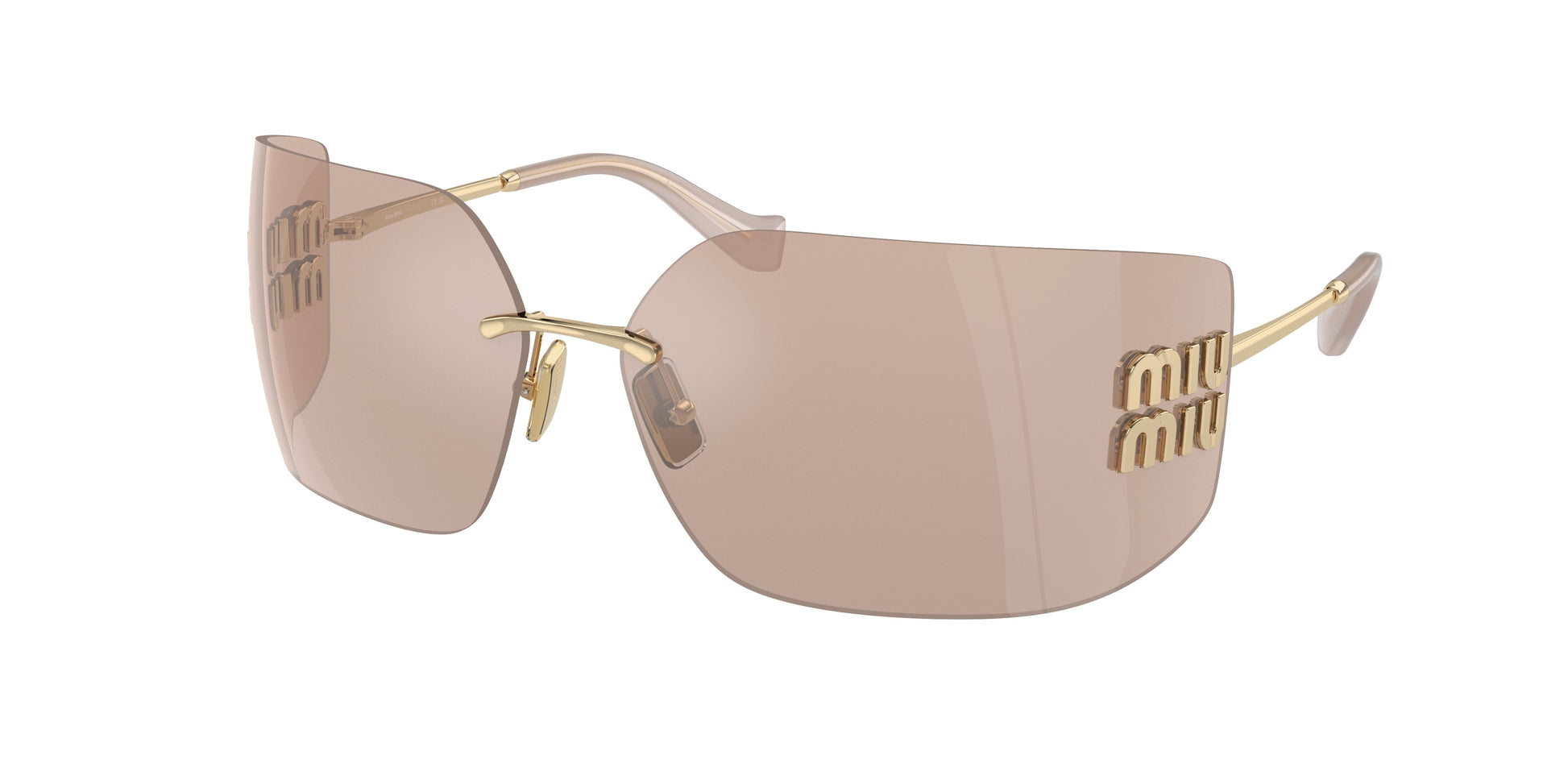 Miu Miu MU54YS Irregular Sunglasses  ZVN20F-Pale Gold 80-110-14 - Color Map Gold
