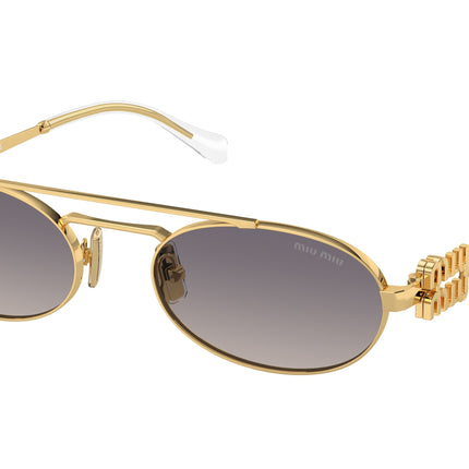Miu Miu MU54ZS Oval Sunglasses  5AK30C-Gold 53-140-19 - Color Map Gold