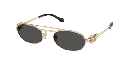 Miu Miu MU54ZS Oval Sunglasses  ZVN08Z-Pale Gold 53-140-19 - Color Map Gold