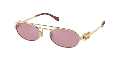 Miu Miu MU54ZS Oval Sunglasses  ZVN50D-Pale Gold 53-140-19 - Color Map Gold