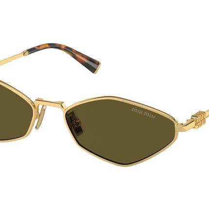 Miu Miu MU56ZS Irregular Sunglasses  5AK09Z-Gold 56-140-17 - Color Map Gold