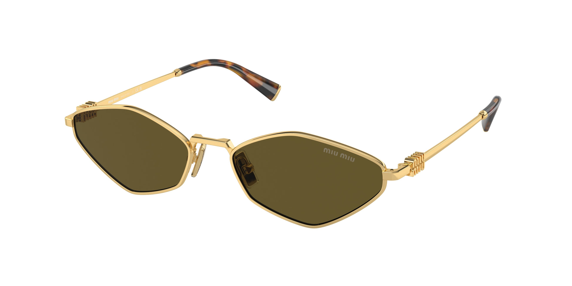 Miu Miu MU56ZS Irregular Sunglasses  5AK09Z-Gold 56-140-17 - Color Map Gold