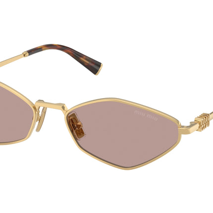 Miu Miu MU56ZS Irregular Sunglasses  5AK20I-Gold 56-140-17 - Color Map Gold