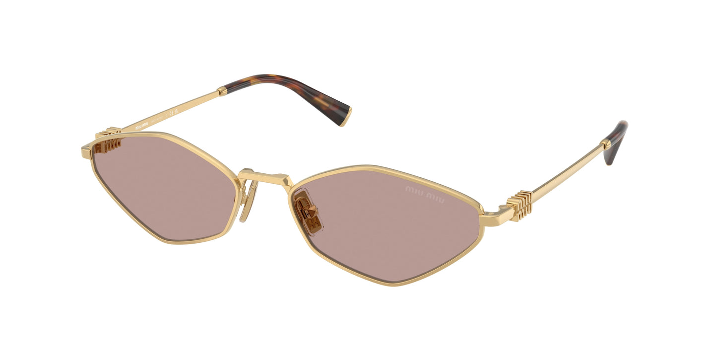 Miu Miu MU56ZS Irregular Sunglasses  5AK20I-Gold 56-140-17 - Color Map Gold