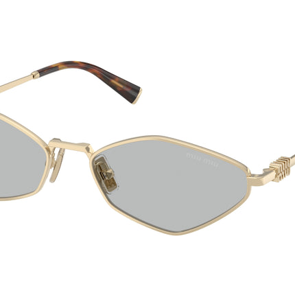 Miu Miu MU56ZS Irregular Sunglasses  ZVN50K-Pale Gold 56-140-17 - Color Map Gold