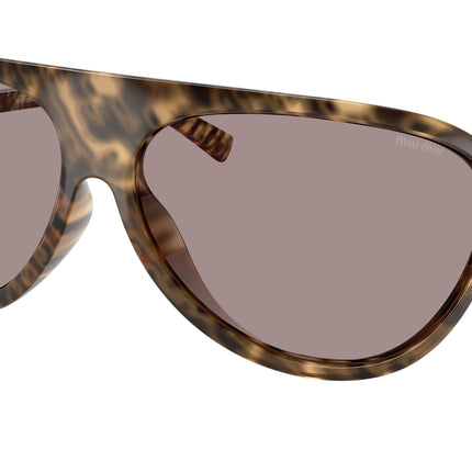Miu Miu MUA01S Irregular Sunglasses  11Z06I-Havana 75-110-16 - Color Map Tortoise