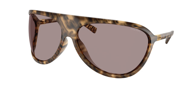 Miu Miu MUA01S Irregular Sunglasses  11Z06I-Havana 75-110-16 - Color Map Tortoise