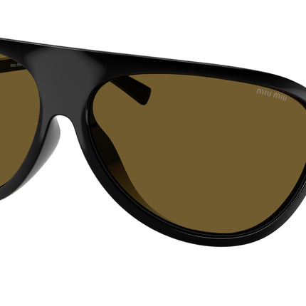 Miu Miu MUA01S Irregular Sunglasses  1AB01T-Black 75-110-16 - Color Map Black