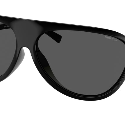 Miu Miu MUA01S Irregular Sunglasses  1AB5S0-Black 75-110-16 - Color Map Black
