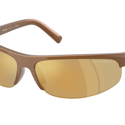 Miu Miu MUA02SF Oval Sunglasses  16Y8G1-Rust Metal 68-135-15 - Color Map Brown