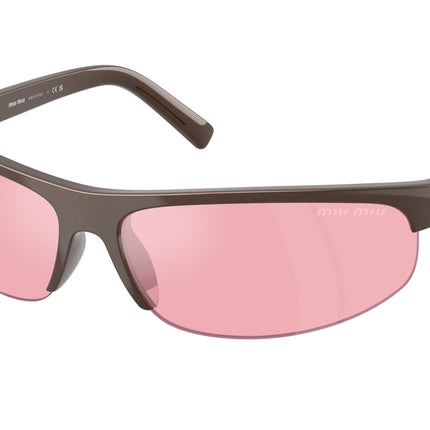 Miu Miu MUA02S Oval Sunglasses  14Y70J-Cocoa Metal 70-120-14 - Color Map Brown