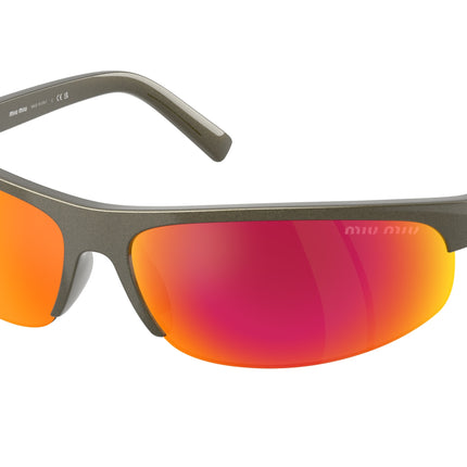 Miu Miu MUA02S Oval Sunglasses  17Y5M0-Kaki Metal 70-120-14 - Color Map Green