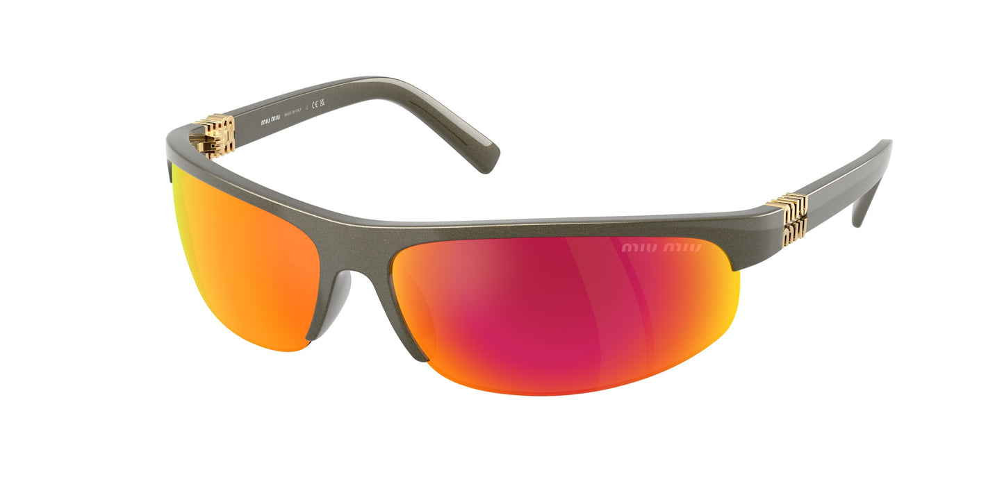 Miu Miu MUA02S Oval Sunglasses  17Y5M0-Kaki Metal 70-120-14 - Color Map Green