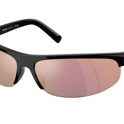 Miu Miu MUA02S Oval Sunglasses  1AB90J-Black 70-120-14 - Color Map Black