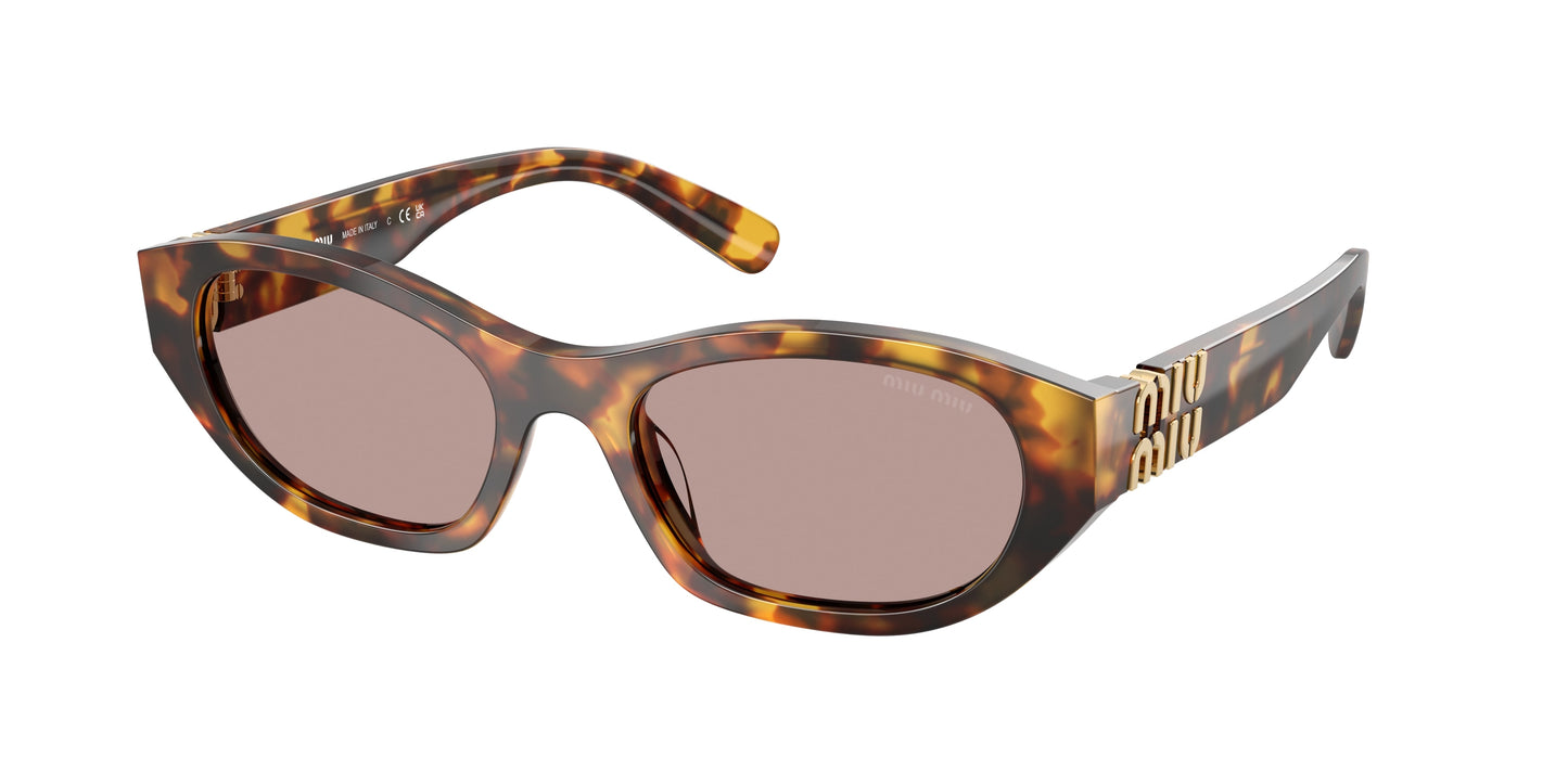 Miu Miu MUA03SF Irregular Sunglasses  14L20I-Honey Havana 53-140-19 - Color Map Tortoise