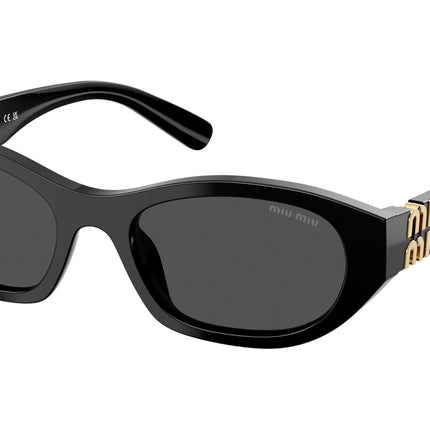 Miu Miu MUA03SF Irregular Sunglasses  16K08Z-Black 53-140-19 - Color Map Black
