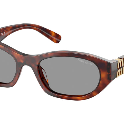 Miu Miu MUA03SF Irregular Sunglasses  21C40O-Havana Mahogany 53-140-19 - Color Map Tortoise