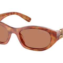 Miu Miu MUA03S Irregular Sunglasses  10L10I-Havana Light 53-140-19 - Color Map Brown