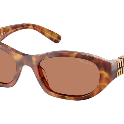 Miu Miu MUA03S Irregular Sunglasses  10L10I-Havana Light 53-140-19 - Color Map Brown