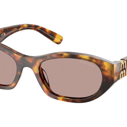 Miu Miu MUA03S Irregular Sunglasses  14L20I-Honey Havana 53-140-19 - Color Map Tortoise