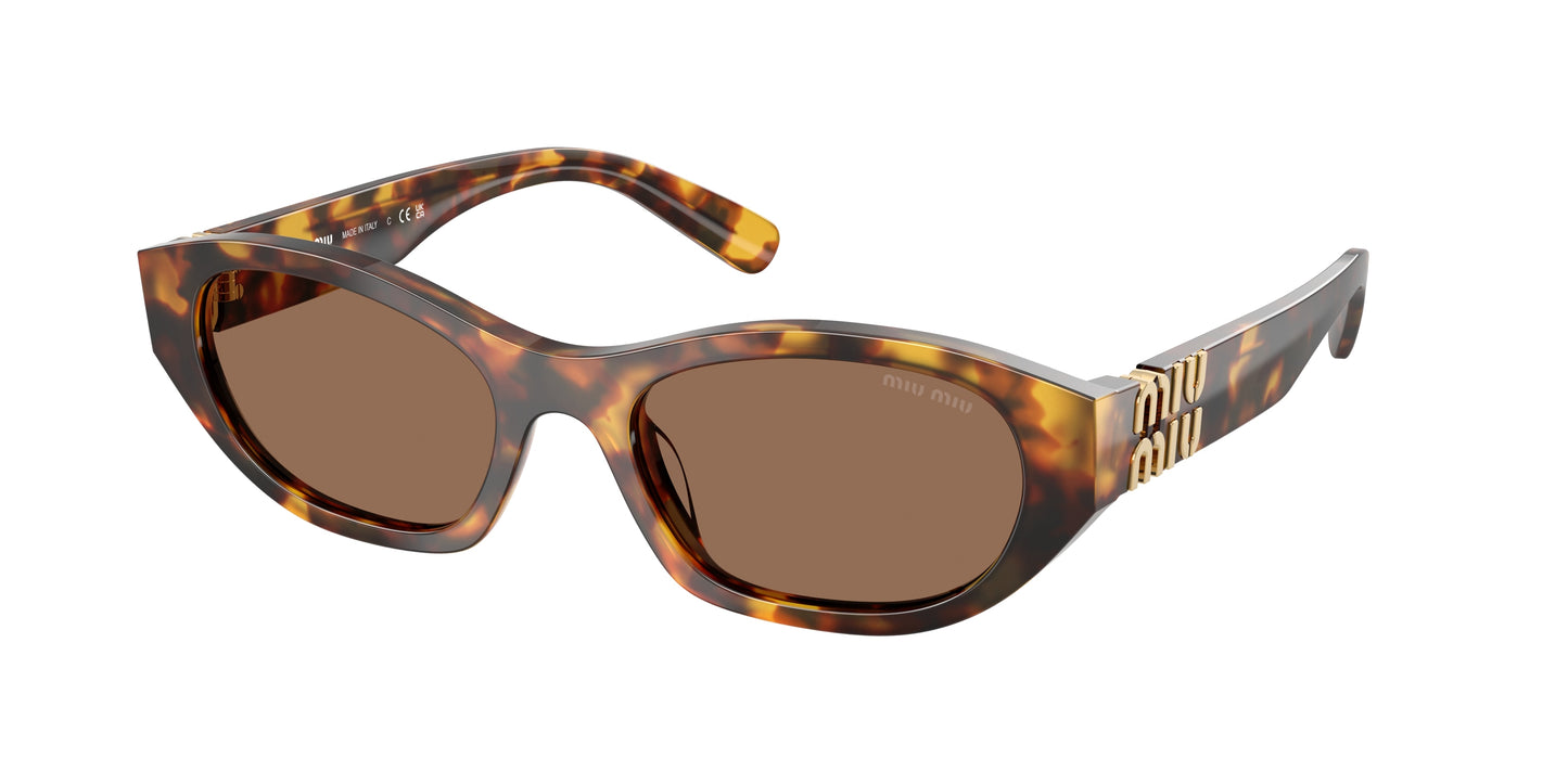Miu Miu MUA03S Irregular Sunglasses  14L60M-Honey Havana 53-140-19 - Color Map Tortoise