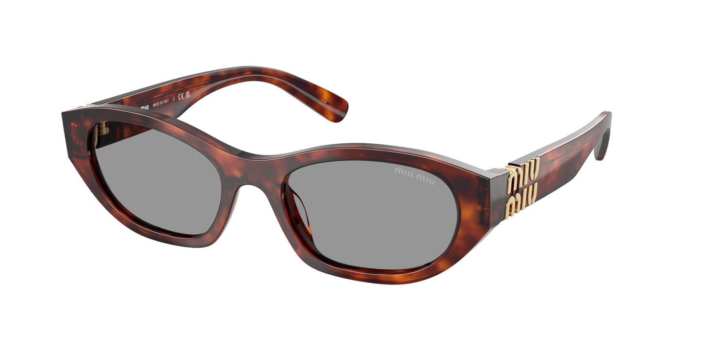 Miu Miu MUA03S Irregular Sunglasses  21C40O-Havana Mahogany 53-140-19 - Color Map Tortoise