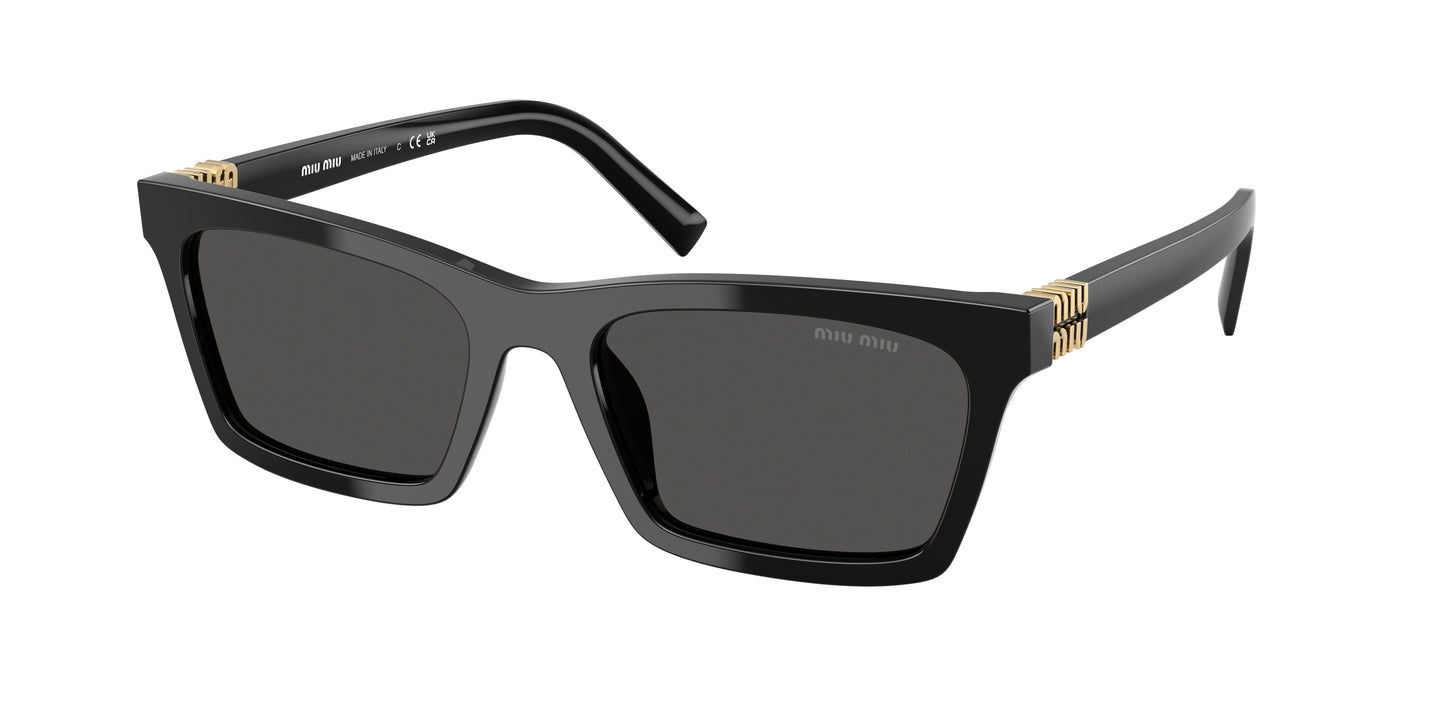 Miu Miu MUA05SF Rectangle Sunglasses  16K08Z-Black 55-140-19 - Color Map Black