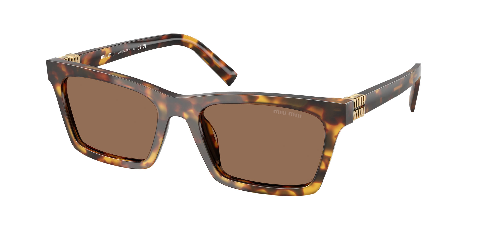 Miu Miu MUA05S Rectangle Sunglasses  14L60M-Honey Havana 55-140-19 - Color Map Tortoise