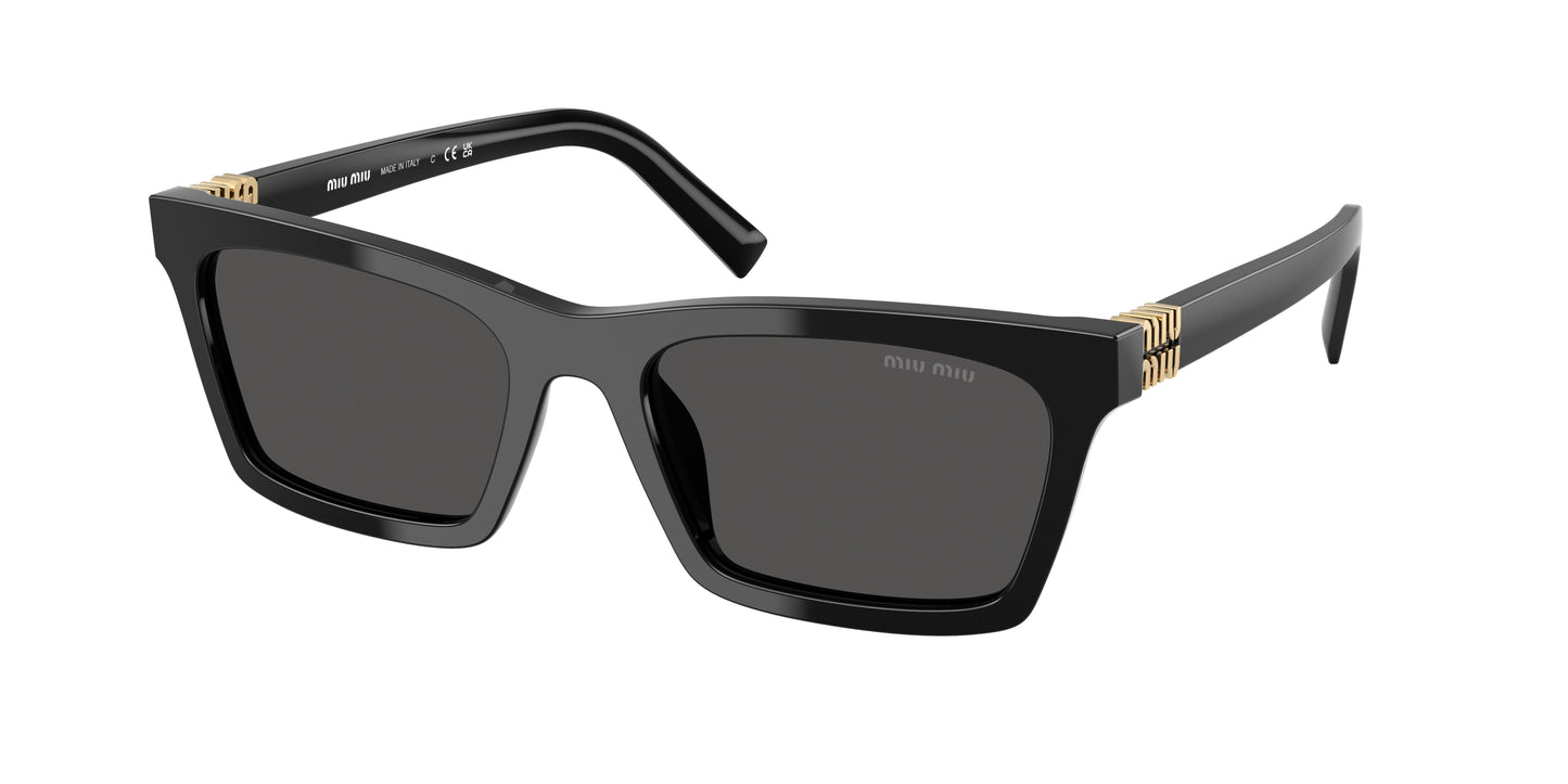 Miu Miu MUA05S Rectangle Sunglasses  16K08Z-Black 55-140-19 - Color Map Black