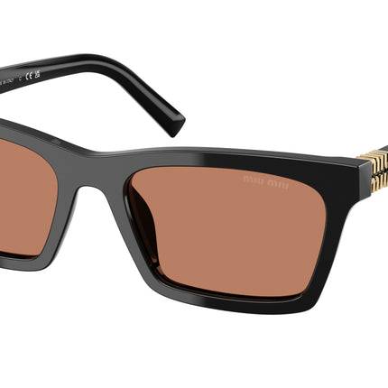 Miu Miu MUA05S Rectangle Sunglasses  16K10I-Black 55-140-19 - Color Map Black