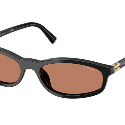 Miu Miu MUA06SF Irregular Sunglasses  16K10I-Black 55-140-17 - Color Map Black
