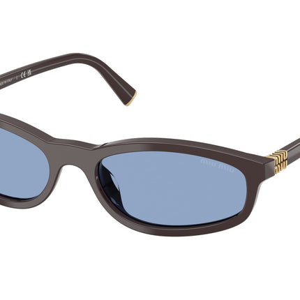 Miu Miu MUA06SF Irregular Sunglasses  22C60O-Moka 55-140-17 - Color Map Brown